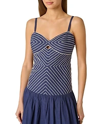 Adrianna Women's Drop Waist Sweetheart Midi Dress