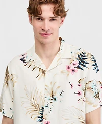 Club Room Men's Printed Silk-Blend Short Sleeve Shirt, Macy's Exclusive - Print