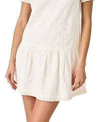 Adrianna Women's Illusion Embroidered Short-Sleeve Shift Dress