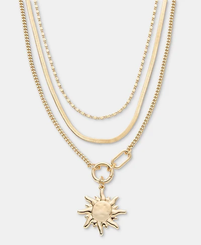 On 34th Layered Sun Pendant Necklace, 16" + 2 extender, Macy's Exclusive