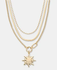 On 34th Layered Sun Pendant Necklace, 16" + 2 extender, Macy's Exclusive