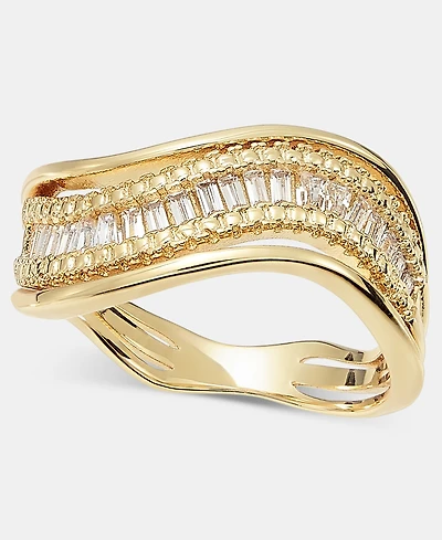 On 34th Cubic Zirconia Wavy Band Ring, Macy's Exclusive