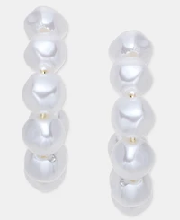 On 34th Small Imitation Pearl C-Hoop Earrings, 1", Macy's Exclusive