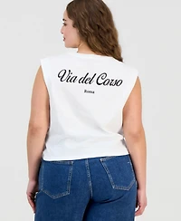 And Now this Trendy Plus Cotton Graphic-Print Muscle T-Shirt, Macy's Exclusive