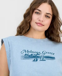 And Now This Trendy Plus Cotton Graphic-Print Muscle T-Shirt, Macy's Exclusive