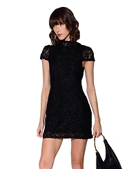 Walter Baker Women's Ariana Lace Mock Neck Mini Dress