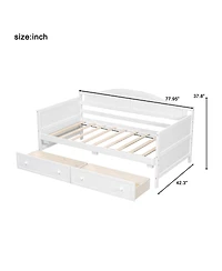 Streamdale Furniture Streamdale Twin Wooden Daybed with 2 Drawers