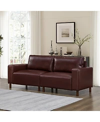 Streamdale Furniture Burgundy 78.5" Loveseat Couch for Living Room/Apartment, Faux Leather Pu