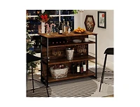 Slickblue 4-Tier Mini Bar Kitchen Island with Wine Rack and Footrest