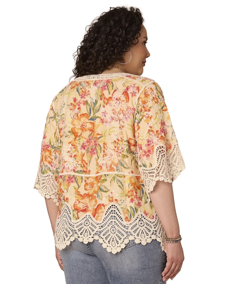 Democracy Plus Scallop Edge Peplum Top