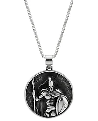 Rhona Sutton Men's Stainless Steel Spartan Pendant Necklace