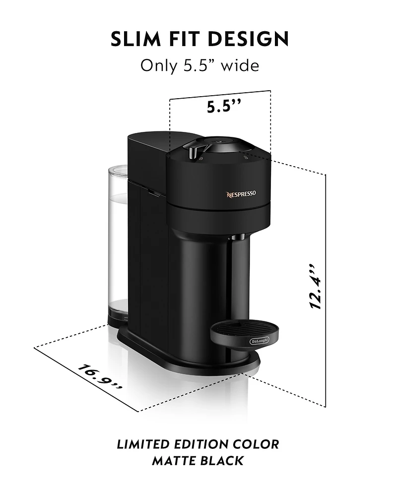 Nespresso Vertuo Next Coffee and Espresso Maker with Aeroccino Milk Frother, 2-Pc. Set, Model ENV120