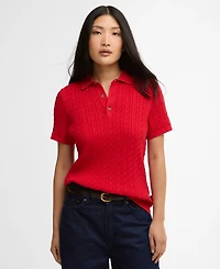 Barbour Women's Hartland Knitted Short-Sleeve Polo Jumper
