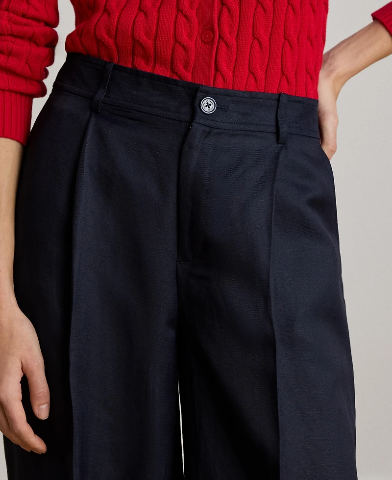 Lauren Ralph Women's Twill Wide-Leg Pants