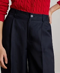 Lauren Ralph Women's Twill Wide-Leg Pants