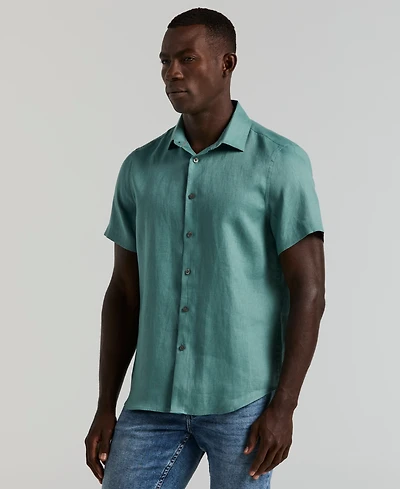 Perry Ellis Men's Solid Linen Shirt