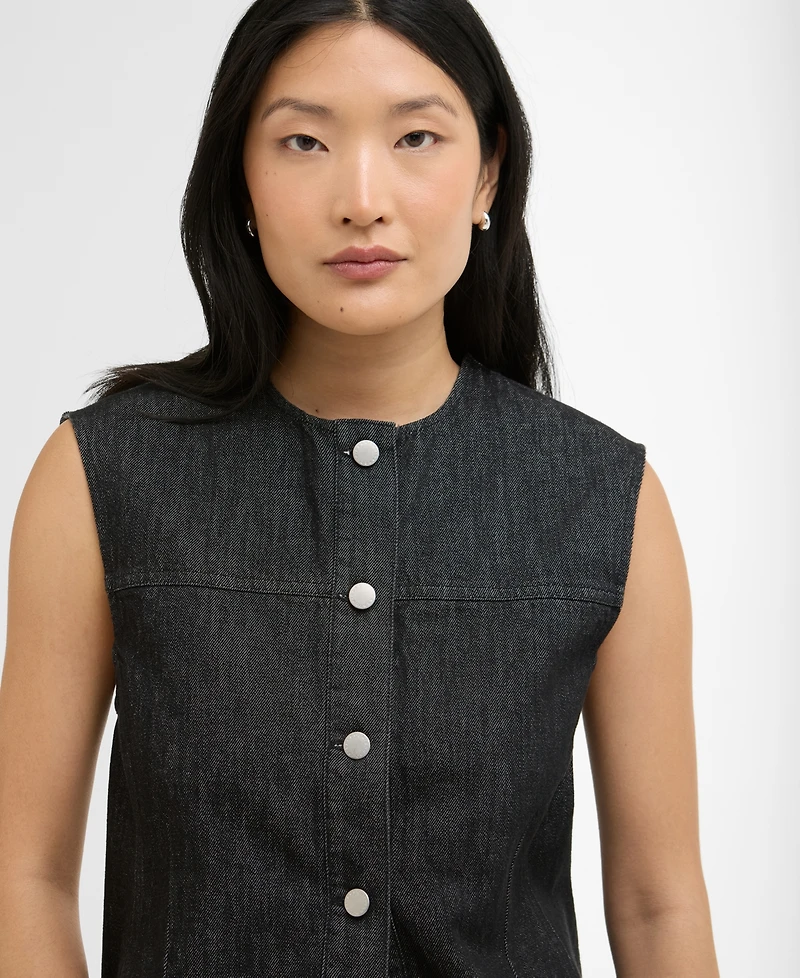 Barbour Women's Sleeveless Crewneck Myra Denim Shirt
