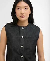 Barbour Women's Sleeveless Crewneck Myra Denim Shirt