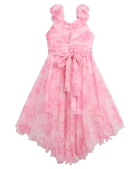 Bcx Girls' 7-16 Sleeveless Printed Mesh Wrap Dress