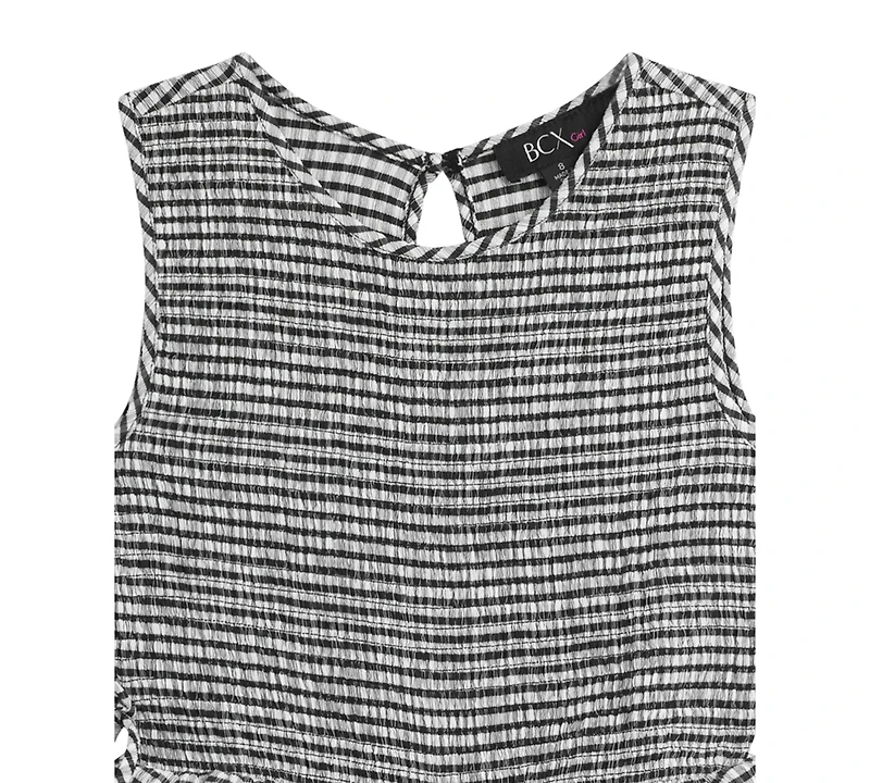 Bcx Girls' 7-16 Sleeveless Smocked Bodice Jumpsuit