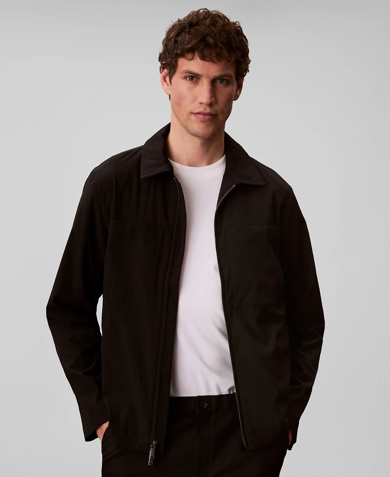 Calvin Klein Men's Seersucker Blouson Jacket