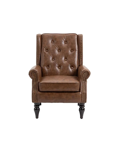 Mondawe Wood Frame Armchair, Modern Accent Chair Lounge For Living Room