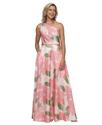 Alex Evenings Petite One Shoulder A-Line Gown