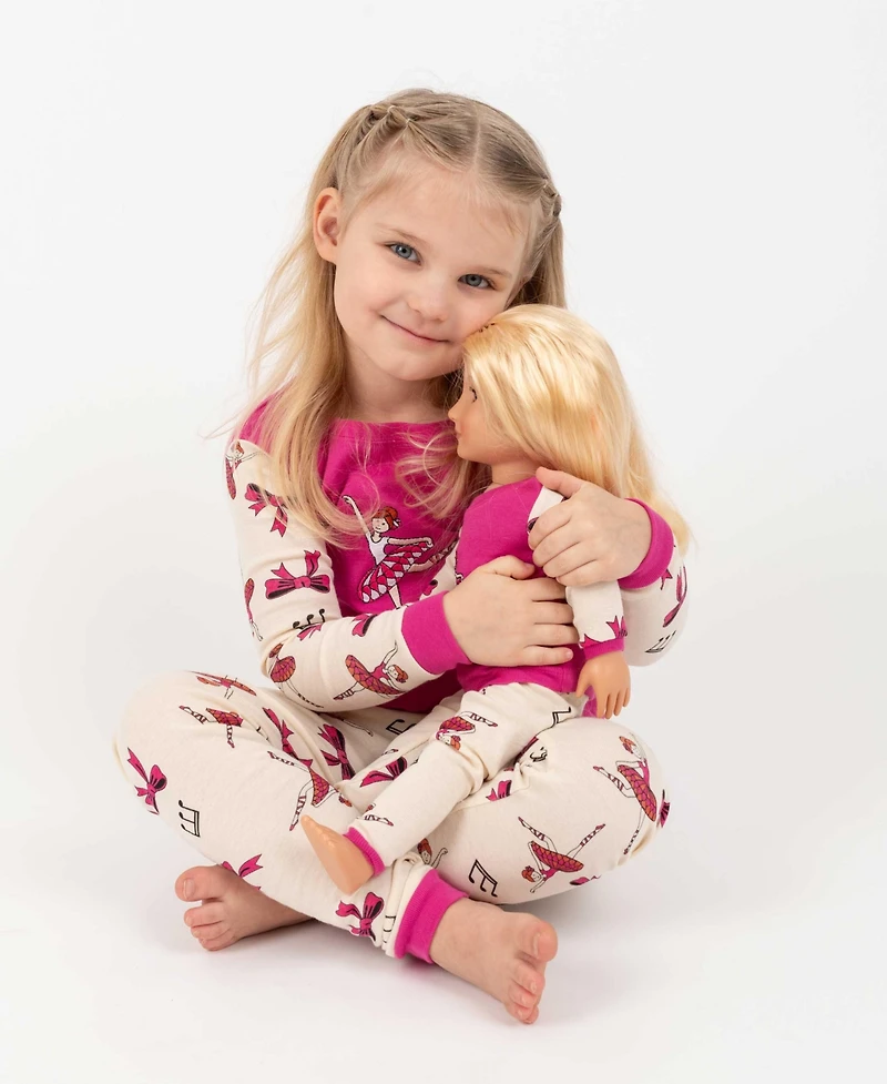 Leveret Big Girls 6-14 Matching Doll Snug-Fit Cotton Long Sleeve Pajamas