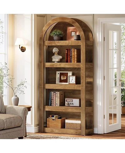 Tribesigns 5-Tier Arched Bookshelf, 71" Tall
