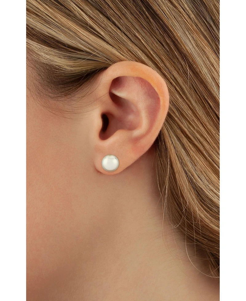 Macy's Two Tone Pearl (8.5mm) Front & Back Earrings in 14K Yellow Gold