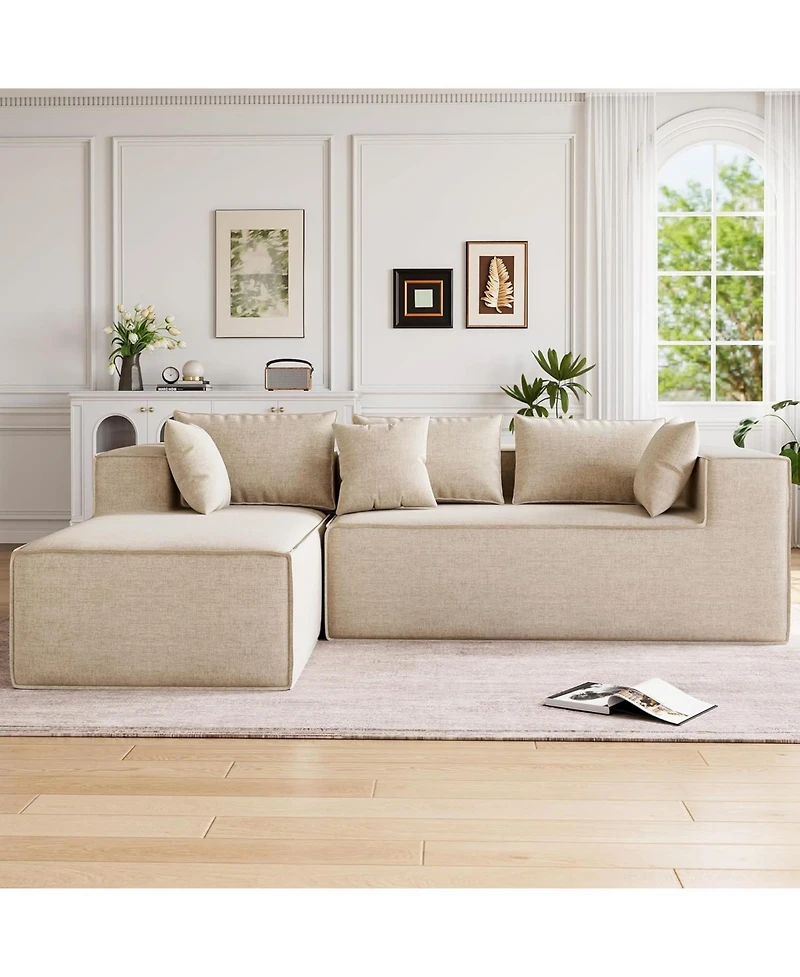 gaomon Modular Sectional Couches for Living Room, Cloud Couch with Deep Seat, 106.7 L-Shape Sofa