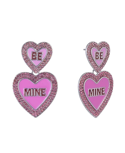 Hallmark Be Mine Pink Enamel Conversation Heart Earrings
