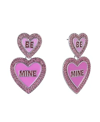 Hallmark Be Mine Pink Enamel Conversation Heart Earrings