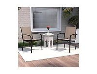 Slickblue High Back Outdoor Dining Chairs Set of 2 Metal