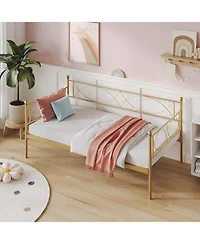 gaomon Twin Metal Daybed- Heavy Duty Metal Slats- Mattress Foundation Platform Sofa Bed for Living Room- Bedroom- Guest Room