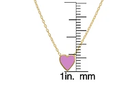 Lily Nily Girls Purple Enamel Heart Necklace in 14K Gold over Sterling Silver