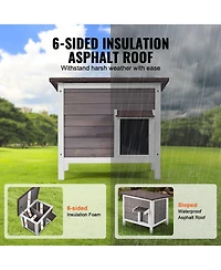 Cozito Outdoor Insulated Cat House with Open Roof and Weatherproof Design