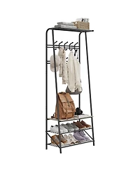 gaomon Hall Tree 4-In-1 Entryway Coat Rack with 5 Hooks and Shoe Storage Bench