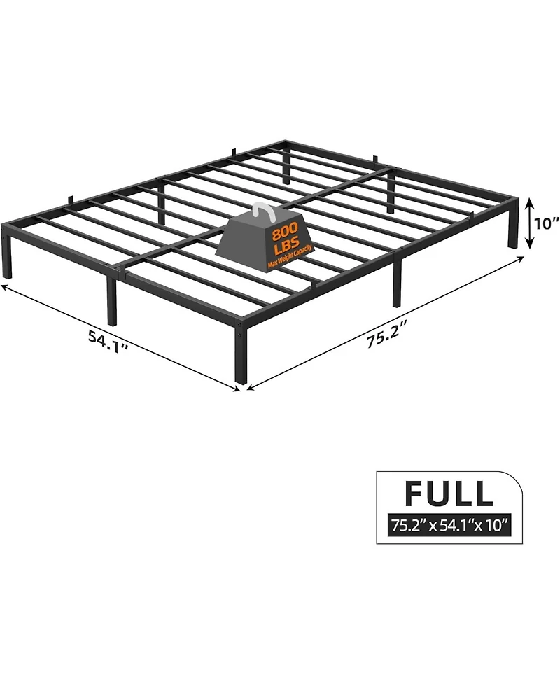 gaomon 10 Inch Twin Heavy Duty Metal Platform Bed- Slats Easy Assembly Noise-Free No Box Spring Needed