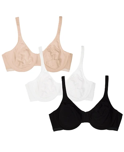 Fruit of the Loom Women's Cotton Stretch Extreme Comfort Bra, 3 Pack