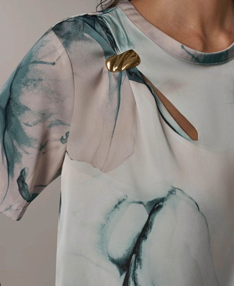 Donna Karan New York Women's Short-Sleeve Crew Neck Top