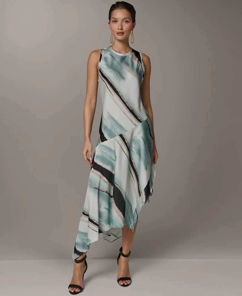 Donna Karan New York Women's Crew Neck Midi Dress