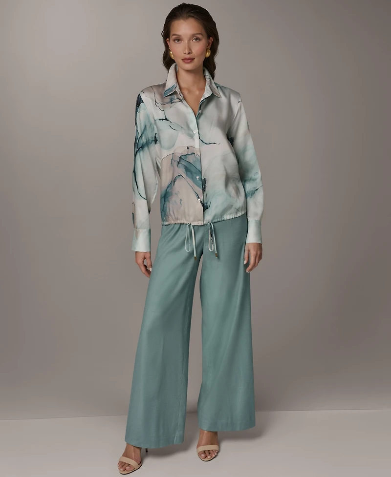 Donna Karan New York Women's Long-Sleeve Collared Neck Shirt