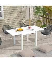 Outsunny Extendable Patio Dining Table for 4-6, Outdoor Dining Table,