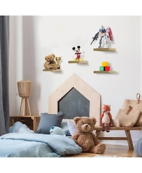 Sorbus 9 Inch 4 Pack Wall Mounted Floating Square Shelves - for Bedroom, Kitchen, Living Room, Bathroom (Maple)