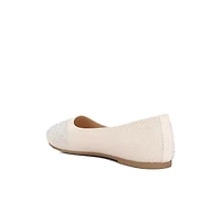 Splash rhinestones embellished ballet flats