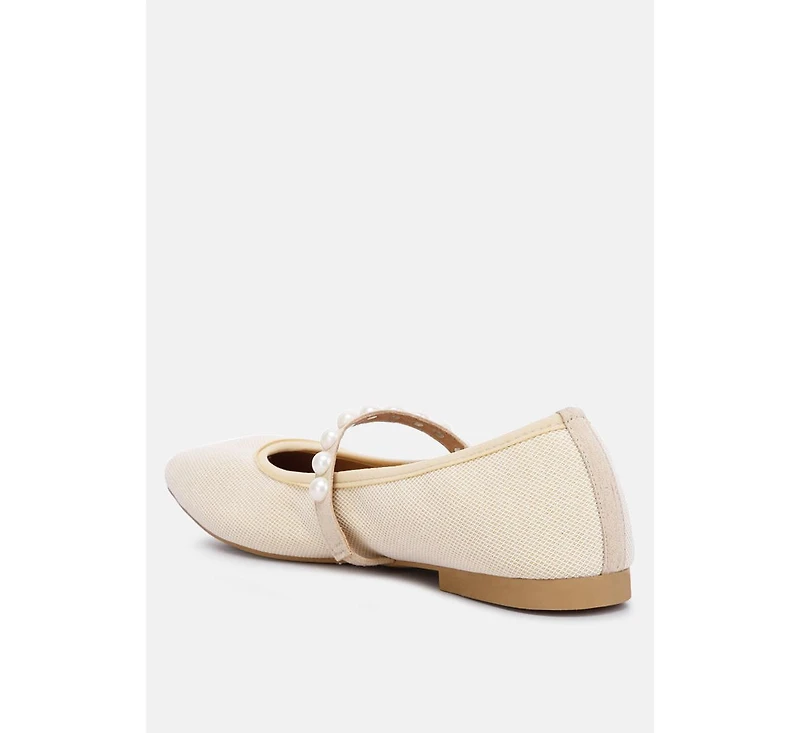 sassie pearl embellished ballerina flats