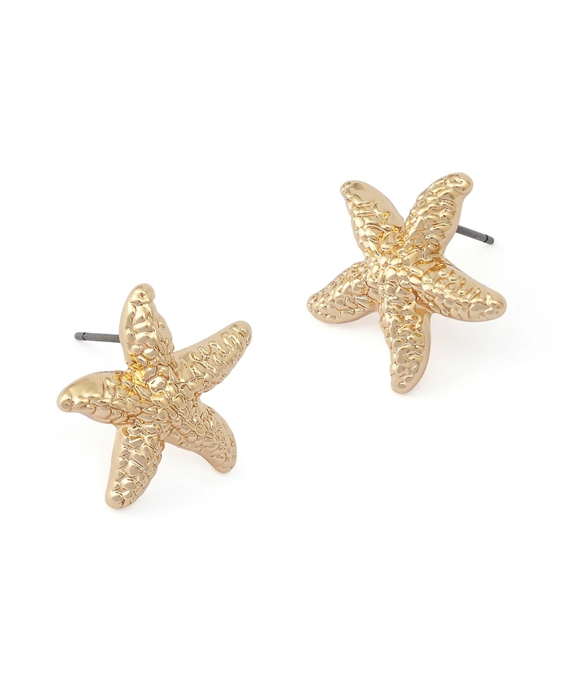 Betsey Johnson Gold Starfish Stud Earrings