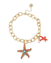 Betsey Johnson Faux Stone Starfish Pendant Necklace