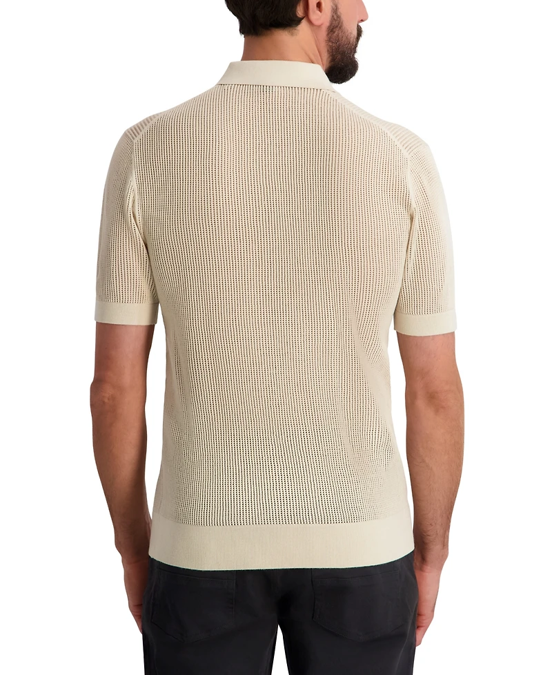 Karl Lagerfeld Paris Men's Short-Sleeve Regular-Fit Polo Sweater